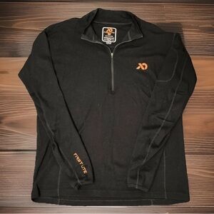 First Lite mens L black solid 100% merino wool 1/4 zip pullover sweater EUC